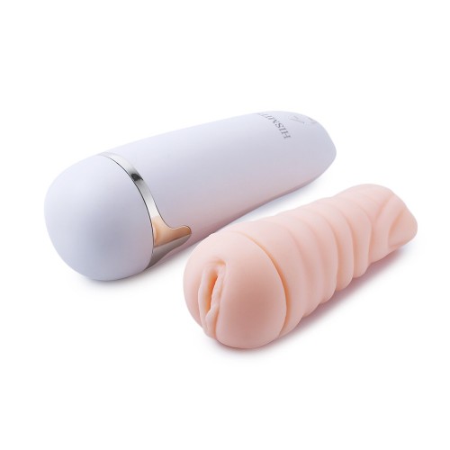 Masturbateur masculin Double Vibration Vagin Real Pussy Adult Sex Toys Blanc