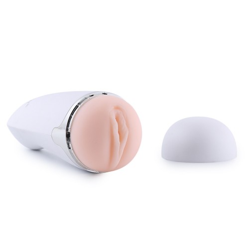 Masturbateur masculin Double Vibration Vagin Real Pussy Adult Sex Toys Blanc