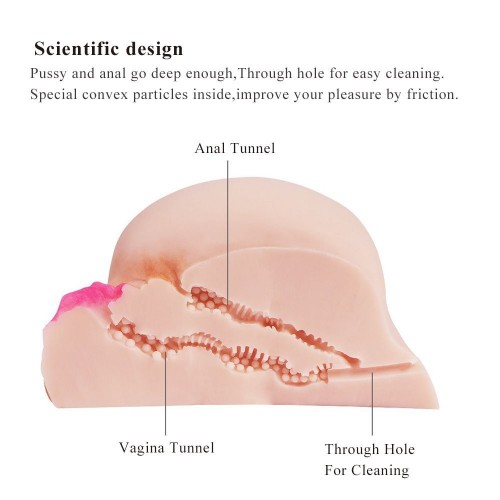HISMISH Pussy Anal Ass Sex Doll,3D Realistic Vagina Anus Butt Male Masturbator Sex Toy for Men Masturbation (4.6 Pounds)