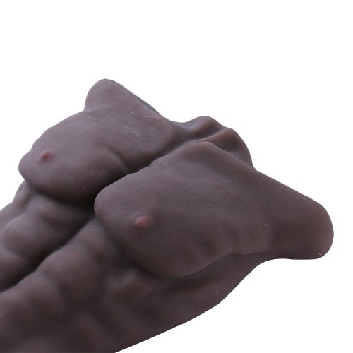 HISMITH Sex Love Doll Torso,Adult Sex Toy with Big Dildo (Black male doll)