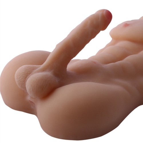HISMITH Sex Love Doll Torso,Adult Sex Toy with Big Dildo (Flesh male doll)